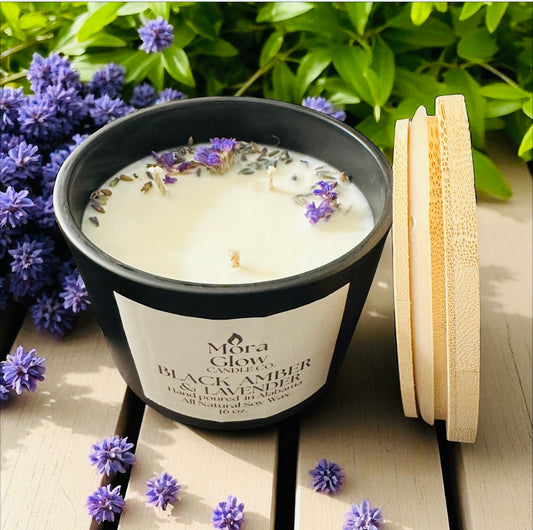 Black Amber & Lavender Soy Candle - 7oz & 16oz ★★★★★