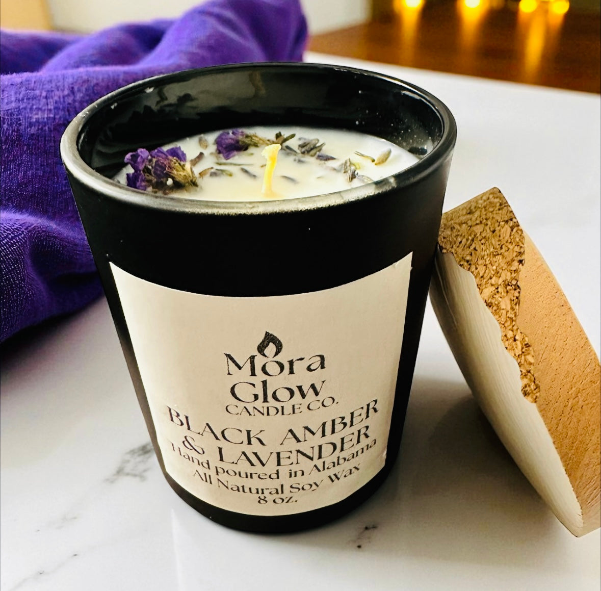Black Amber & Lavender Soy Candle - 7oz & 16oz ★★★★★