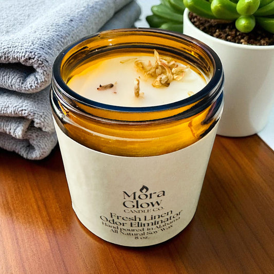 Fresh Linen Odor Eliminator Soy Candle - 8oz ★★★★★