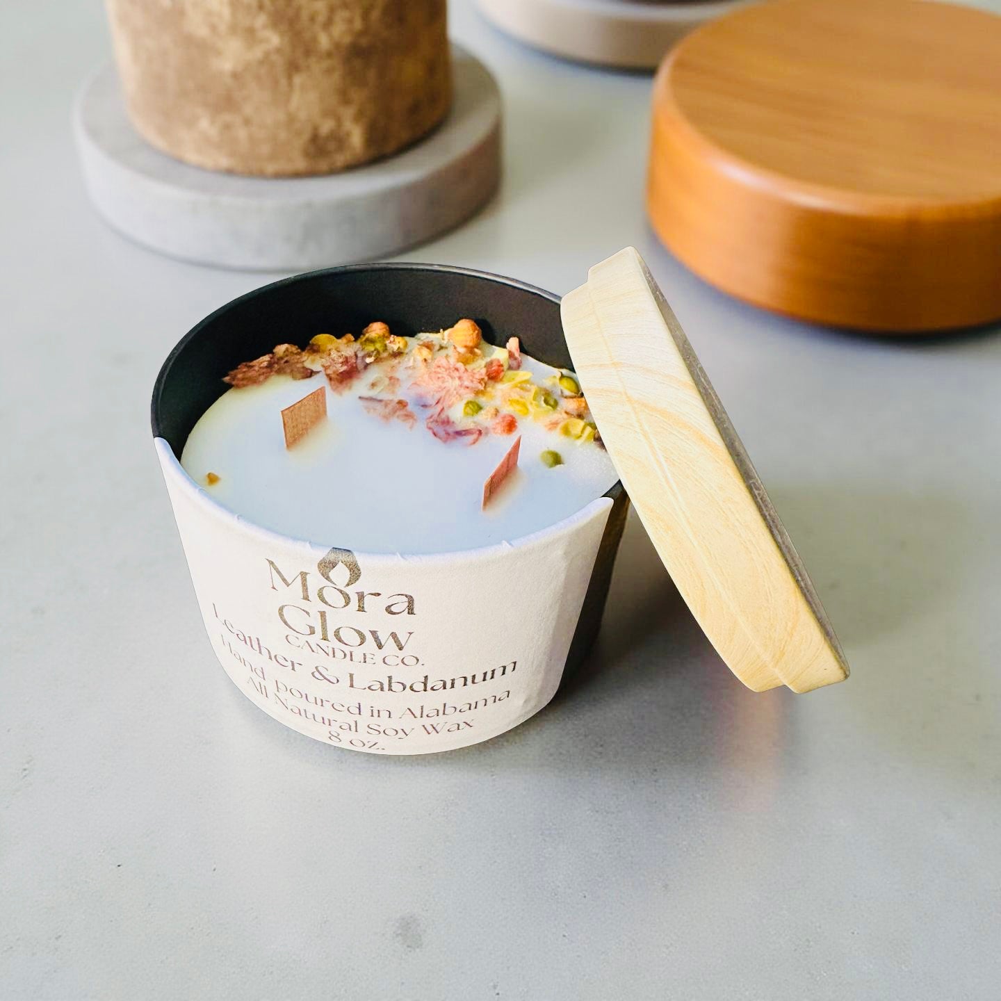 Leather & Labdanum Soy Candle – 8oz ★★★★★